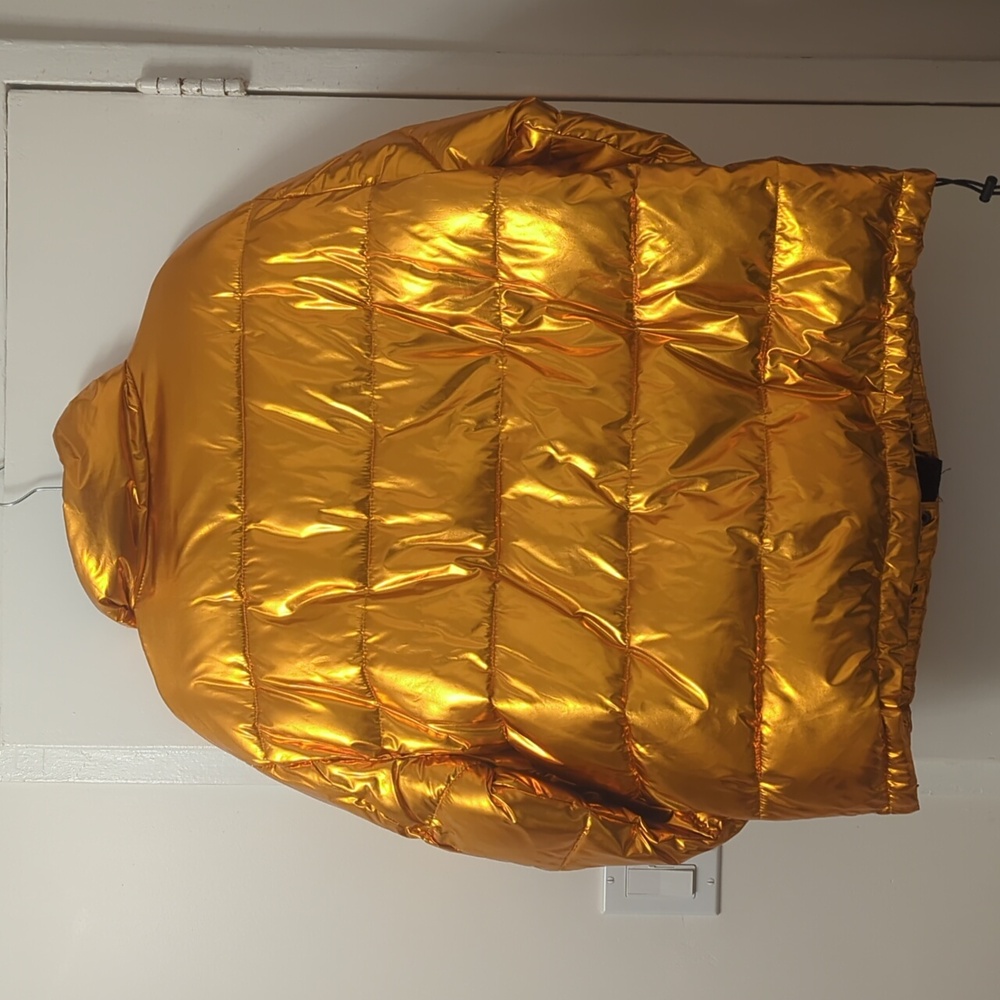 ASOS Metallic Orange Puffer Jacket Size 2 - Picture 5 of 5